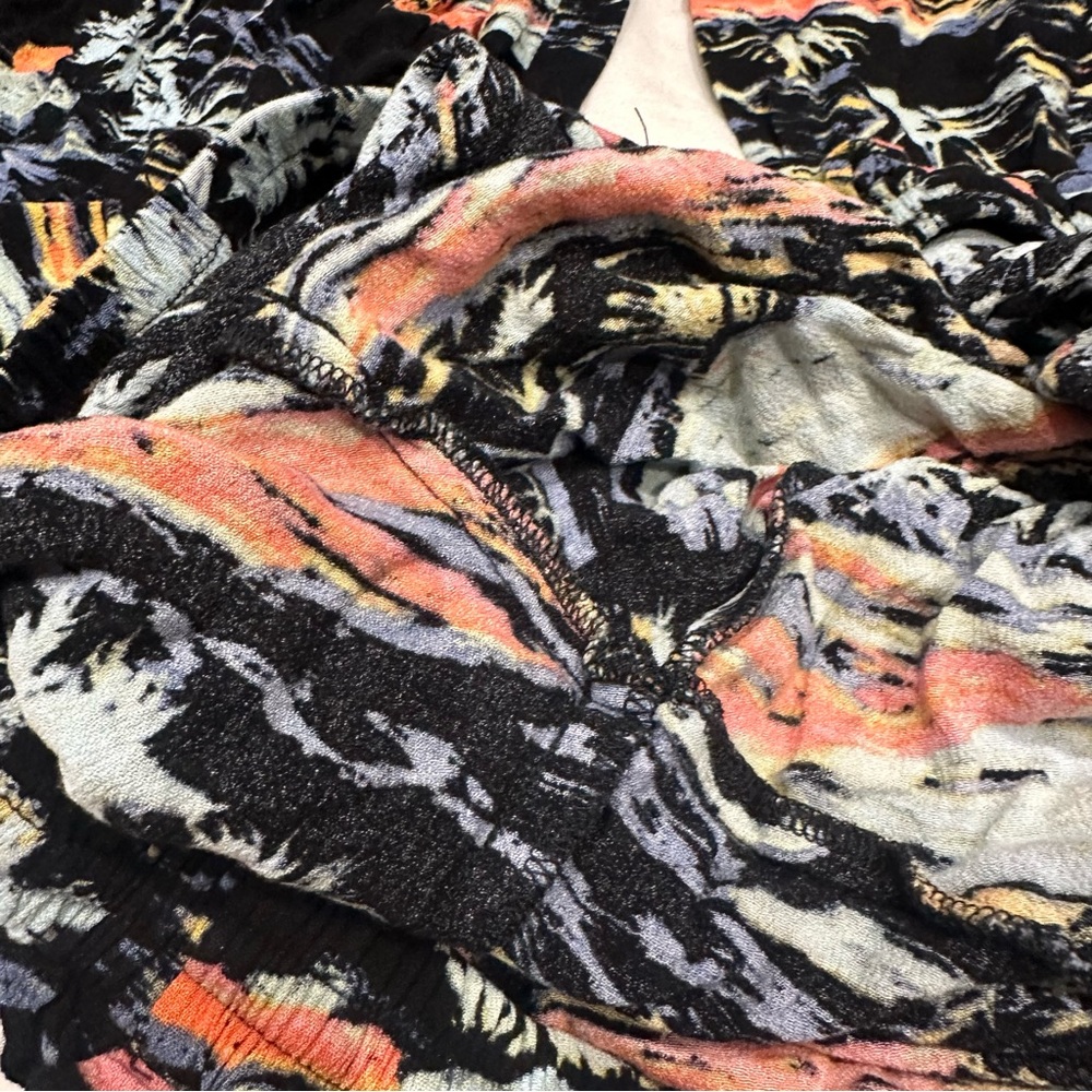 Free People Blue Lagoon Palazzo Tropical Pants Multicolor Wide Leg Medium - Picture 15 of 16